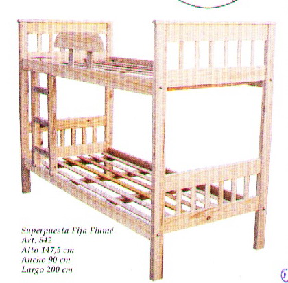 Muebles Infantiles - Cama superpuesta con tablas verticales