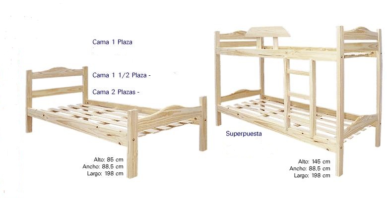 MUEBLES INFANTILES - CAMA 1 PLAZA MODELO MADRID ECONOMICA