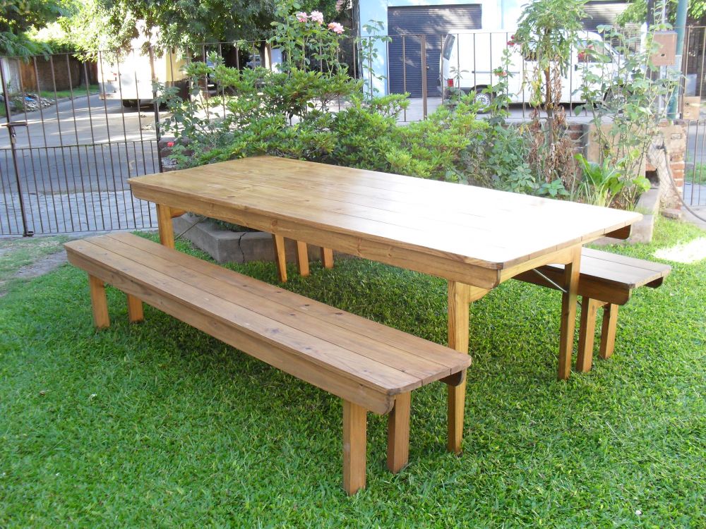 Juego de Mesa y Bancos ( plegables ) de Jardin