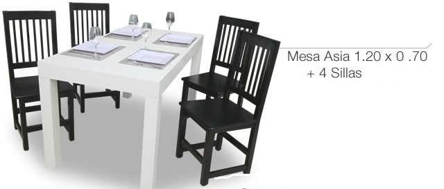 Juego de Comedor Modelo Asia Con Sillas  Lendi 